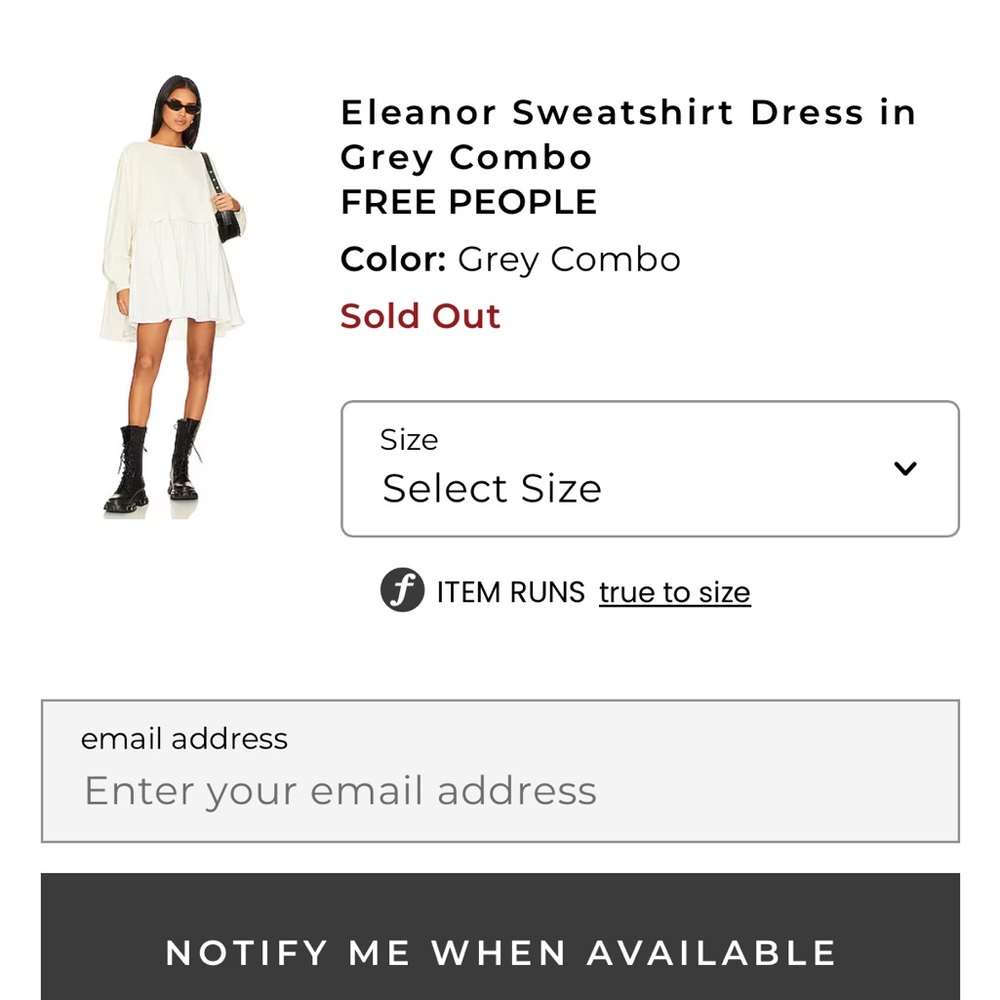 Free People Eleanor (Cream Combo) Sweatshirt Dress